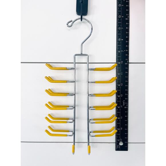 Hanging Metal & Rubber Necktie & Belt Organizer Rack - Picture 6 of 6